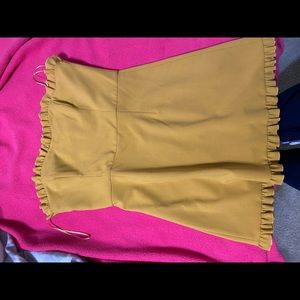 French Connection Mustard Mini Strapless Dress